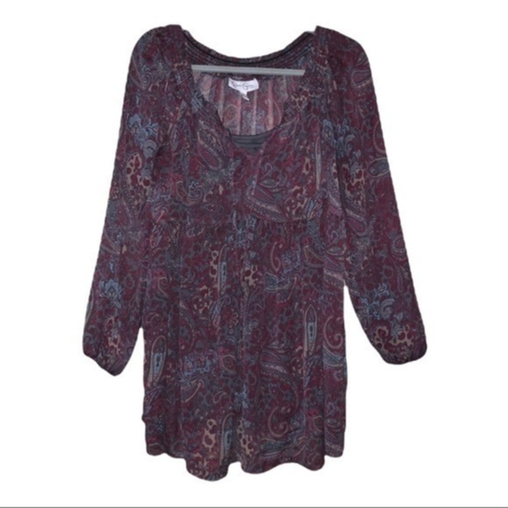 Jessica Simpson Paisley Top Maternity Medium